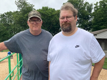Terry Sparks posing for a picture with his dad, Peter.