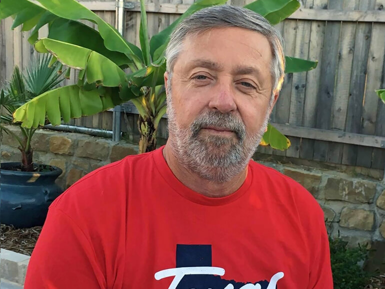 Richard Linn smiles after rehabilitation.